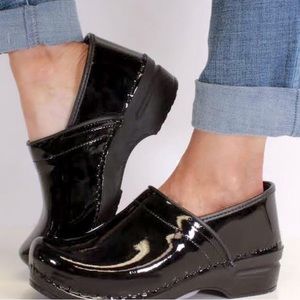 Dansko professional black patent leather clogs - size 38